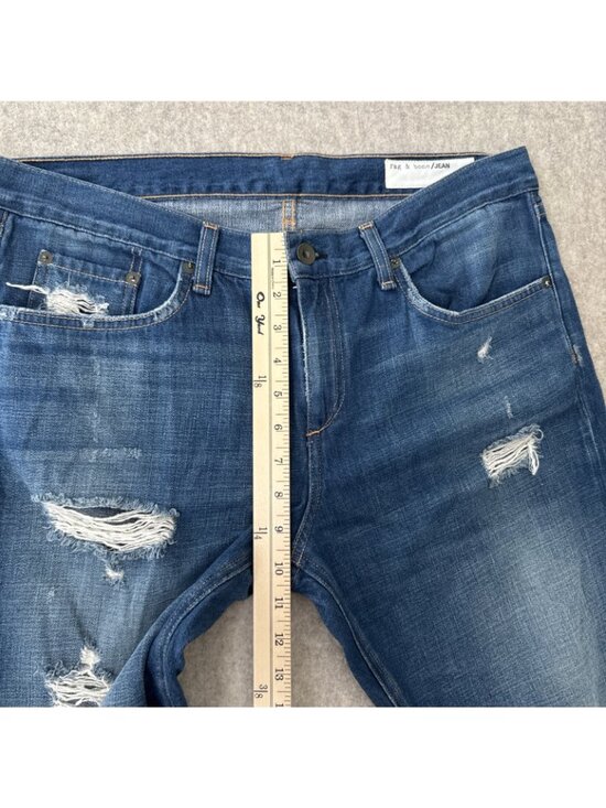 Rag & Bone Ex Boyfriend Jeans Womens 31 Doris Wash Distressed Raw Hem - Picture 6 of 14